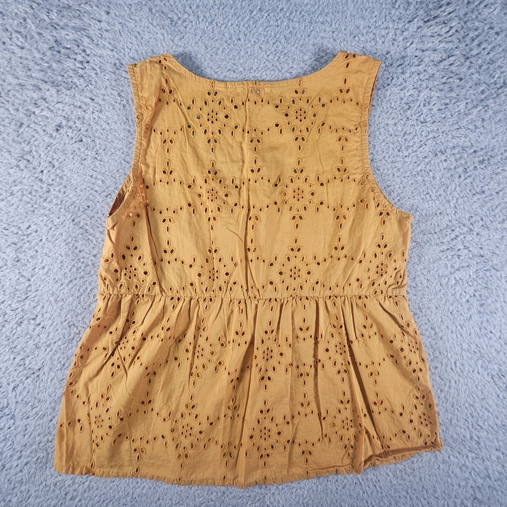 Fat Face Eyelet Tank Top Womens 4 Orange Embroidered Capsule Preppy Boho Peasant - Picture 9 of 14